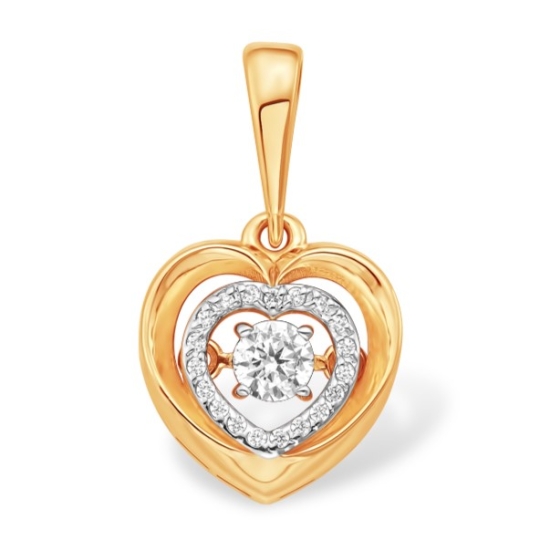 Подвеска из золота с ситаллом танзанит и фианитами