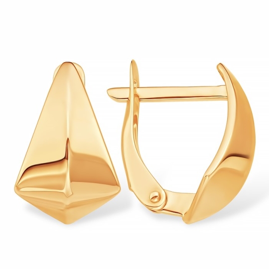 Серьги из золота с алмазной гранью