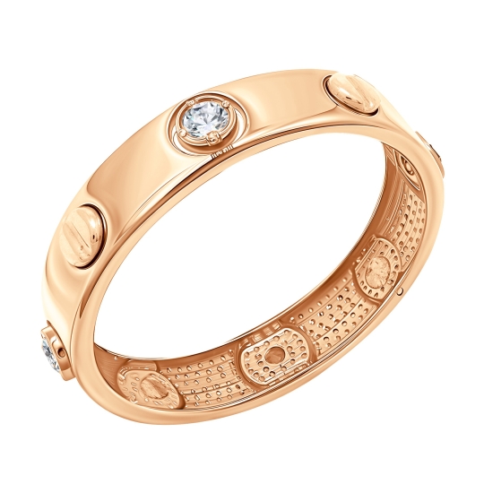 Кольцо из золота с фианитами