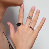 Кольцо из золота с ситаллом топаз London и фианитами