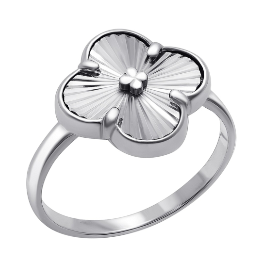 Кольцо из серебра с жемчугом и фианитами