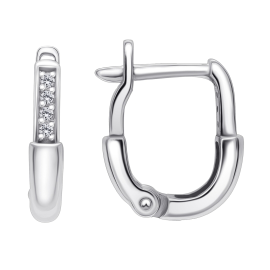 Серьги из серебра с горным хрусталем