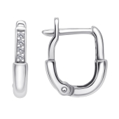 Серьги из серебра с фианитами