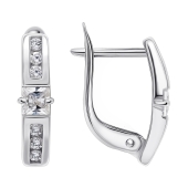Серьги из серебра с фианитами