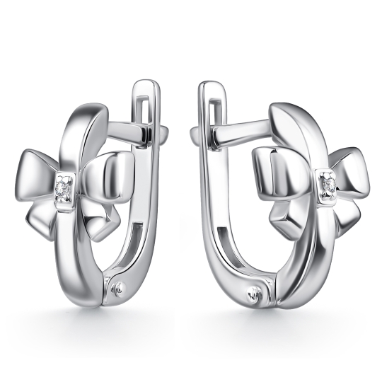 Серьги из серебра с фианитами