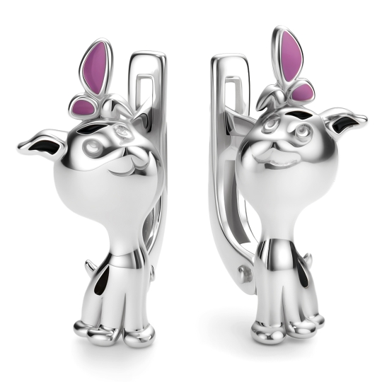 Серьги из серебра с эмалью