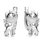 Серьги из серебра с фианитами