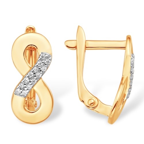 Серьги из золота с фианитами