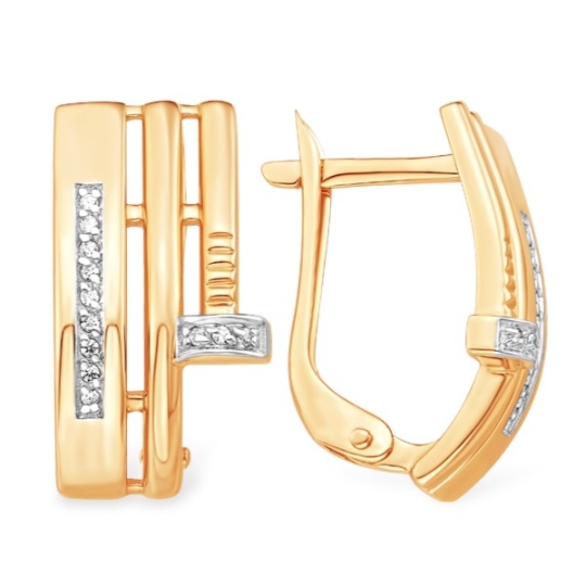 Серьги из золота с топазами и фианитами 