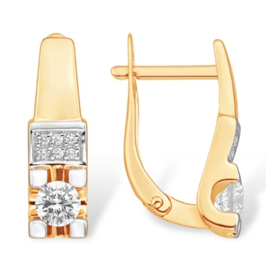 Серьги из золота с алмазной гранью