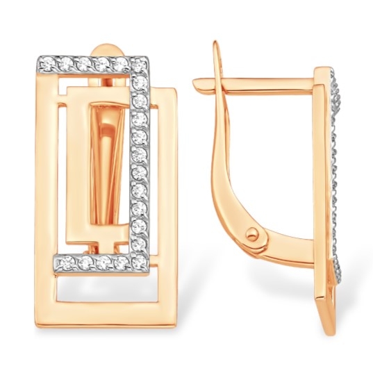 Серьги из золота с рубиновыми корундами