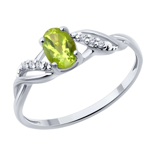 Кольцо из серебра с фианитами