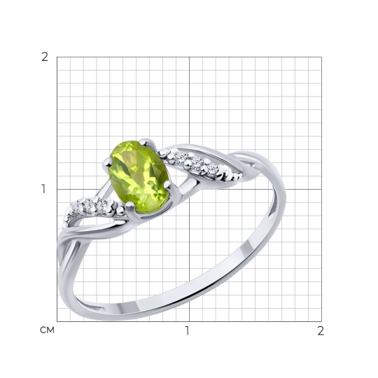 Кольцо из серебра с фианитами