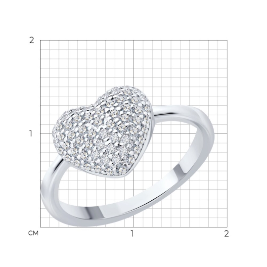 Кольцо из серебра с фианитами