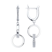 Серьги из серебра с фианитами