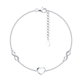 Браслет из серебра с фианитами