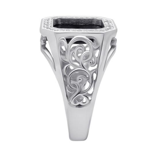 Кольцо из серебра с позолотой, аметистами и фианитами