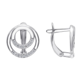 Серьги из серебра с фианитами