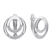 Серьги из серебра с фианитами