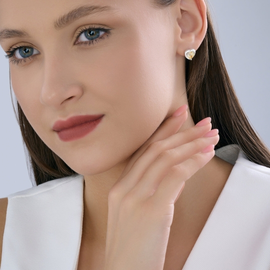 Серьги из серебра с фианитами