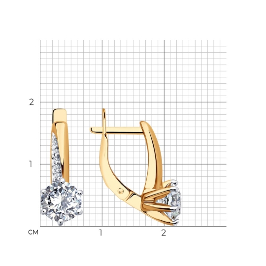 Кольцо из серебра с позолотой и фианитами