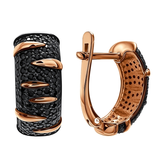 Серьги из золота с топазами London и фианитами 