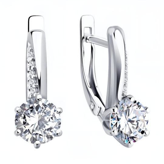 Кольцо из серебра с фианитами