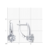 Серьги из серебра с фианитами