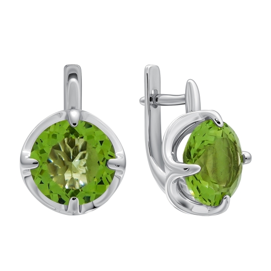 Серьги-эльфы из серебра с фианитами