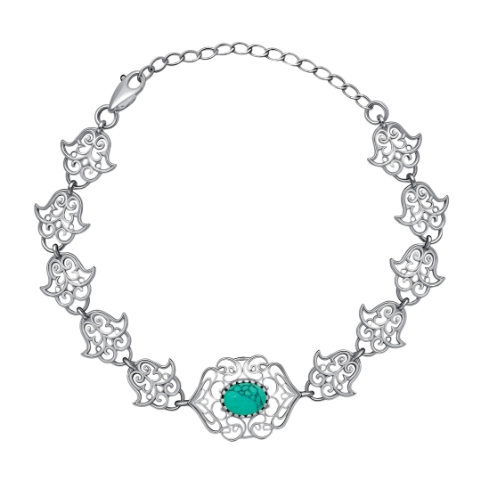 Браслет из серебра с позолотой и фианитами