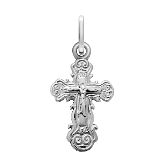 Подвеска-крест из серебра с эмалью