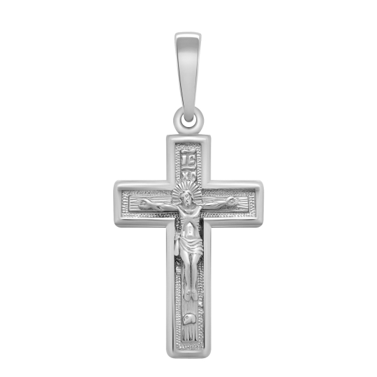 Подвеска-крест из серебра с бриллиантом