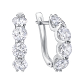 Серьги из серебра с фианитами