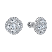 Серьги из серебра с фианитами