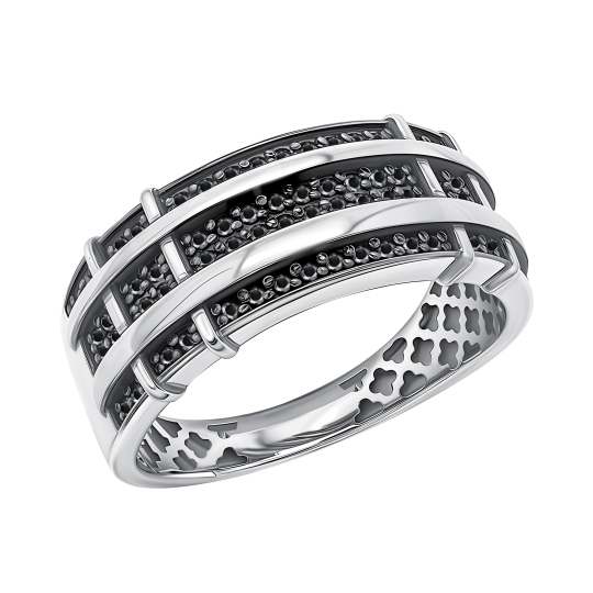 Кольцо из серебра с топазами и фианитами