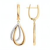 Серьги из золота с фианитами