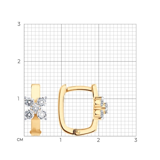 Серьги из золота с фианитами