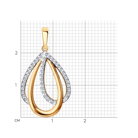 Подвеска из золота с фианитами