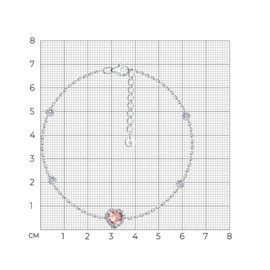 Браслет из серебра с фианитами