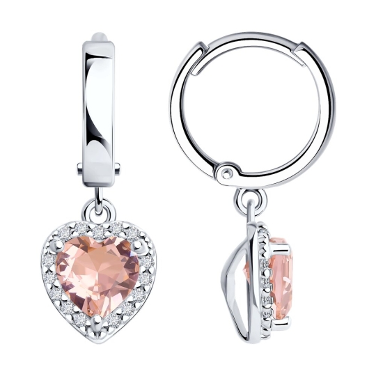 Колье из серебра с ювелирным кристаллом и фианитами