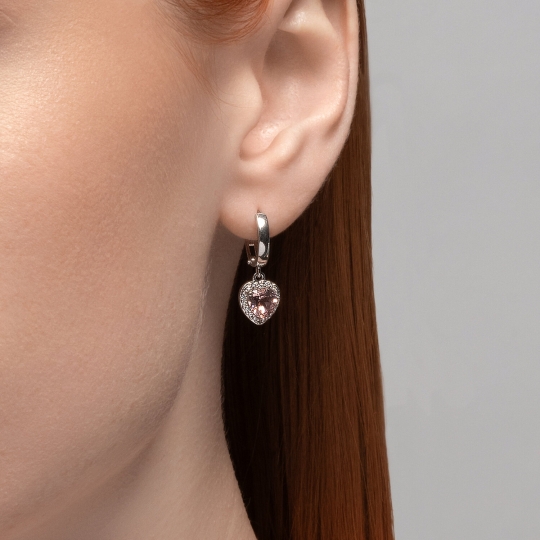 Колье из серебра с ювелирным кристаллом и фианитами