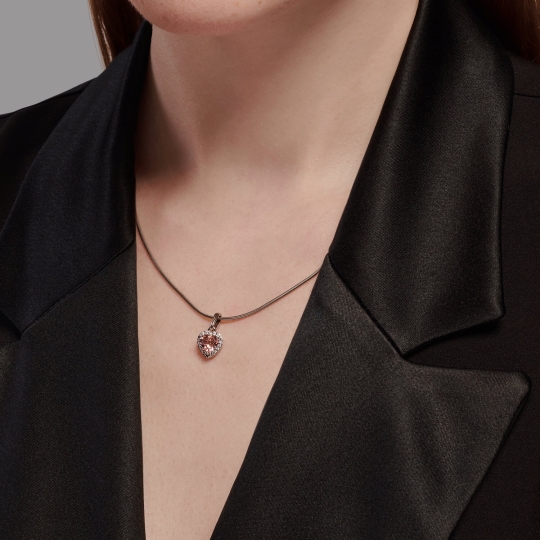 Колье из серебра с ювелирным кристаллом и фианитами