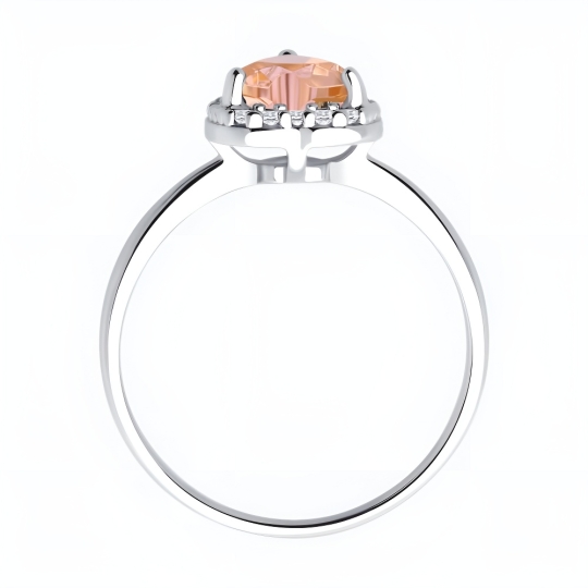 Колье из серебра с ювелирным кристаллом и фианитами