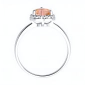 Кольцо из серебра с ювелирным кристаллом и фианитами