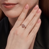 Кольцо из серебра с ювелирным кристаллом и фианитами