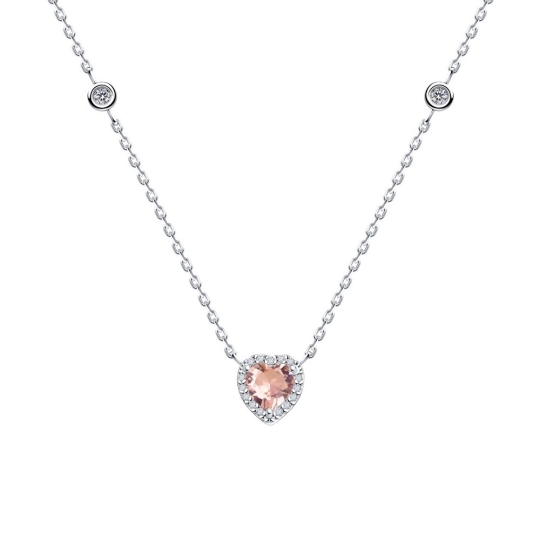 Колье из серебра с жемчугом, эмалью и фианитом