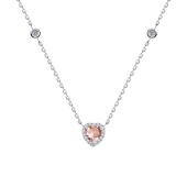 Колье из серебра с ювелирным кристаллом и фианитами