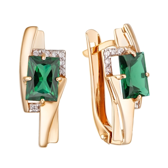 Серьги из золота с ситаллами топаз London