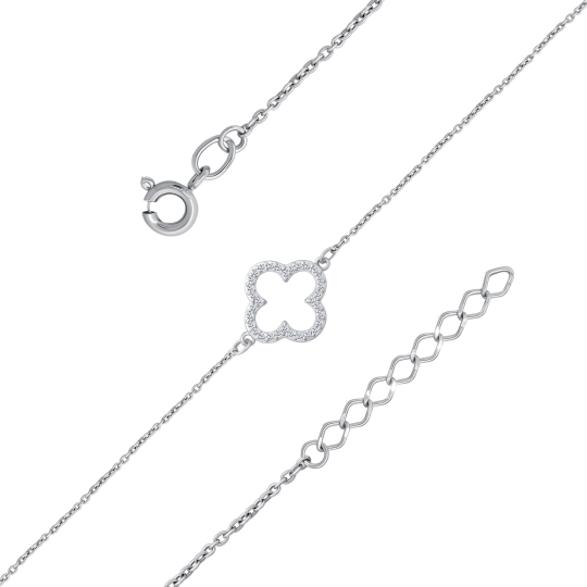 Браслет из серебра с фианитами