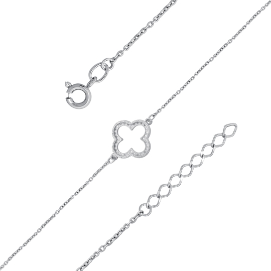 Браслет из серебра с фианитами